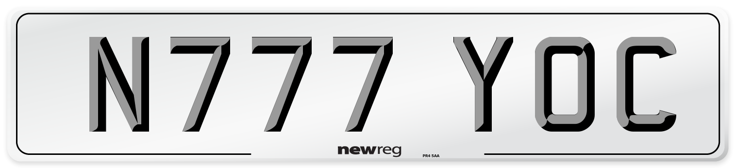 N777 YOC Number Plate from New Reg